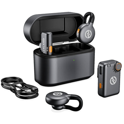 Microphone cravate sans fil Hollyland Lark M2S Combo (récepteur caméra + récepteur USB-C + câble Lightning) تنزوت