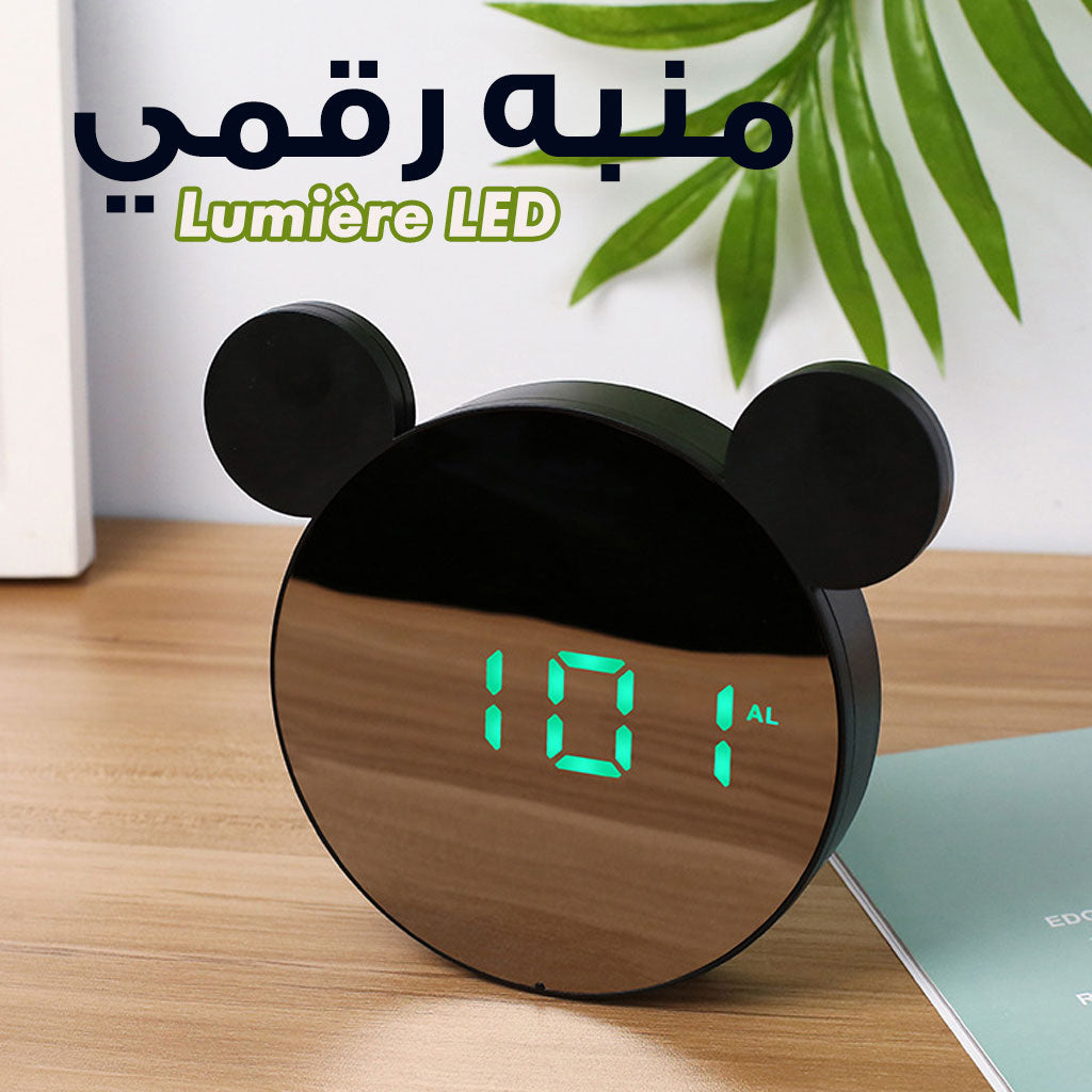 Réveil miroir numérique intelligent en forme mickey mouse - تنزوت