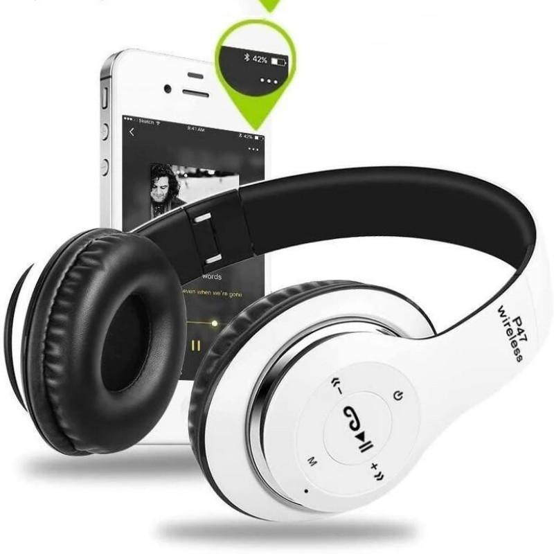 Casque Audio Stereo Bluetooth sans fil modèle P47 pliable - تنزوت