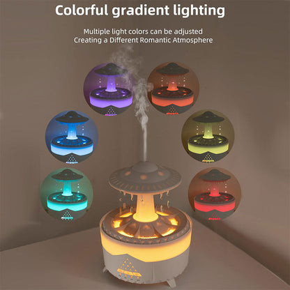Lampe d’humidification par gouttelettes d’eau 350ML ultrasonique, avec télécommande تنزوت
