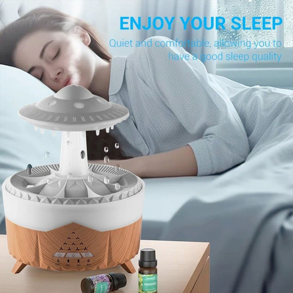 Lampe d’humidification par gouttelettes d’eau 350ML ultrasonique, avec télécommande تنزوت
