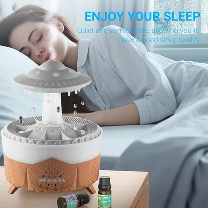 Lampe d’humidification par gouttelettes d’eau 350ML ultrasonique, avec télécommande تنزوت