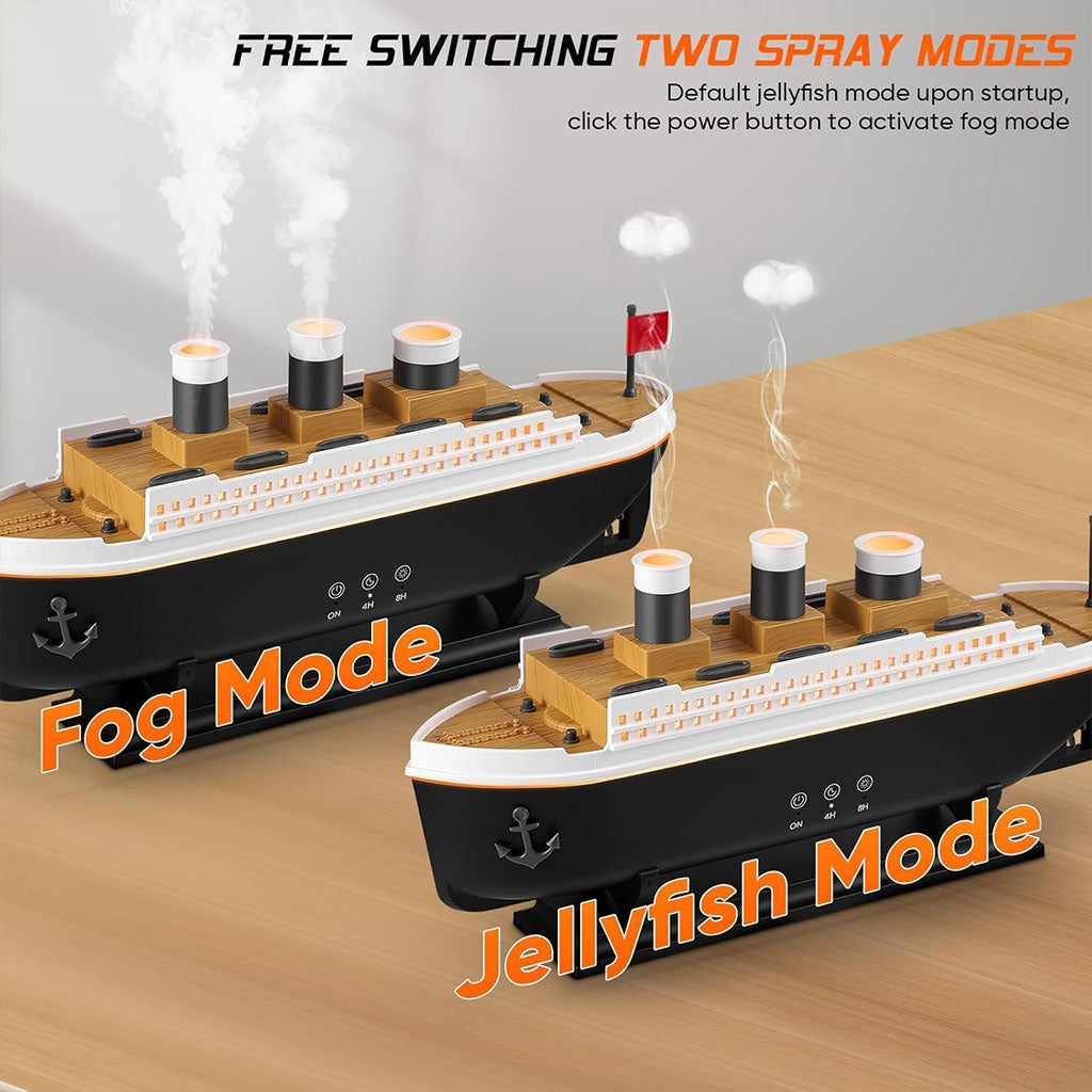 Bateau Jellyfish Diffuseur d’huiles essentielles 250ml avec télécommande – معطر جو على شكل باخرة تنزوت