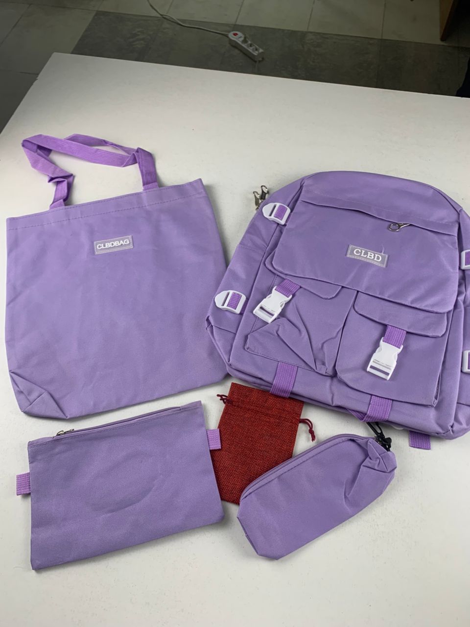 Ensemble de sacs d’école Kawai pour adolescents 5Pcs CLBD V2 Mauve – محفظة 5 قطع كاواي بنفسجي تنزوت