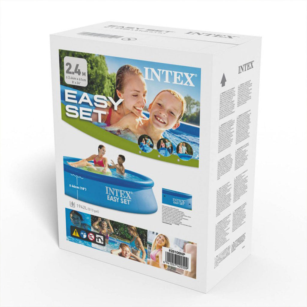 INTEX Piscine Gonflable Ronde Easy Set , Blue, L x 244x60cm 28106NP تنزوت