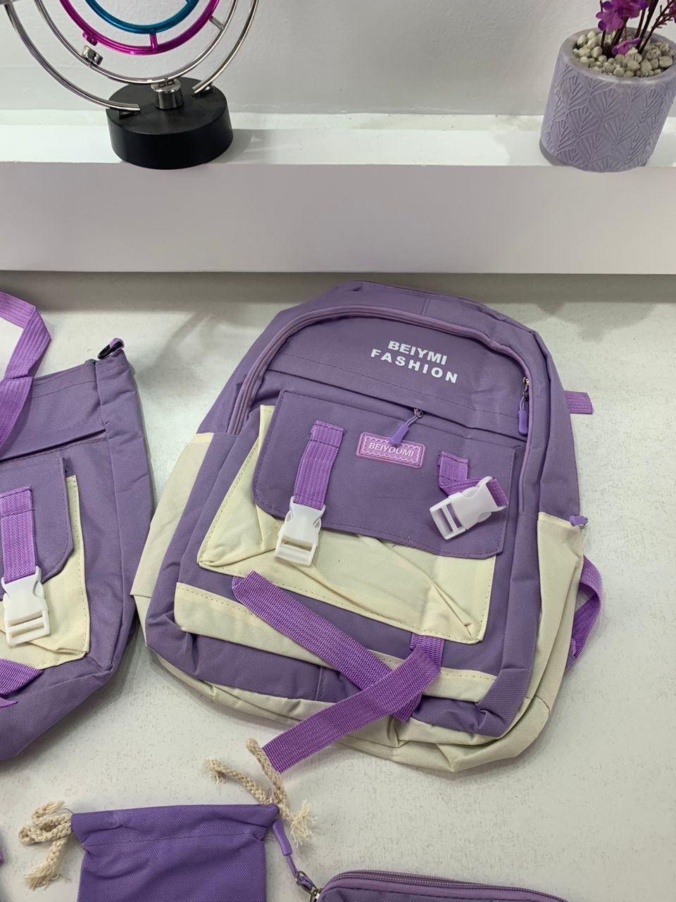 Ensemble-de-sacs-d-cole-Kawai-pour-adolescents-5Pcs-Bieyoumi-Fashion-Mauve-محفظة-5-قطع-كاواي-بنفسجي.png