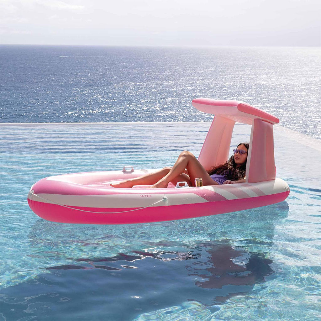 Matelas Gonflable Pink Paradise avec Toit et Porte-Gobelet Intex 57804EU – فرشة هوائية حجم كبير تنزوت