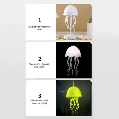 Lampe méduse RVB rechargeable avec capteur tactile et pieds dansants – مصباح ديكور على شكل قنديل تنزوت