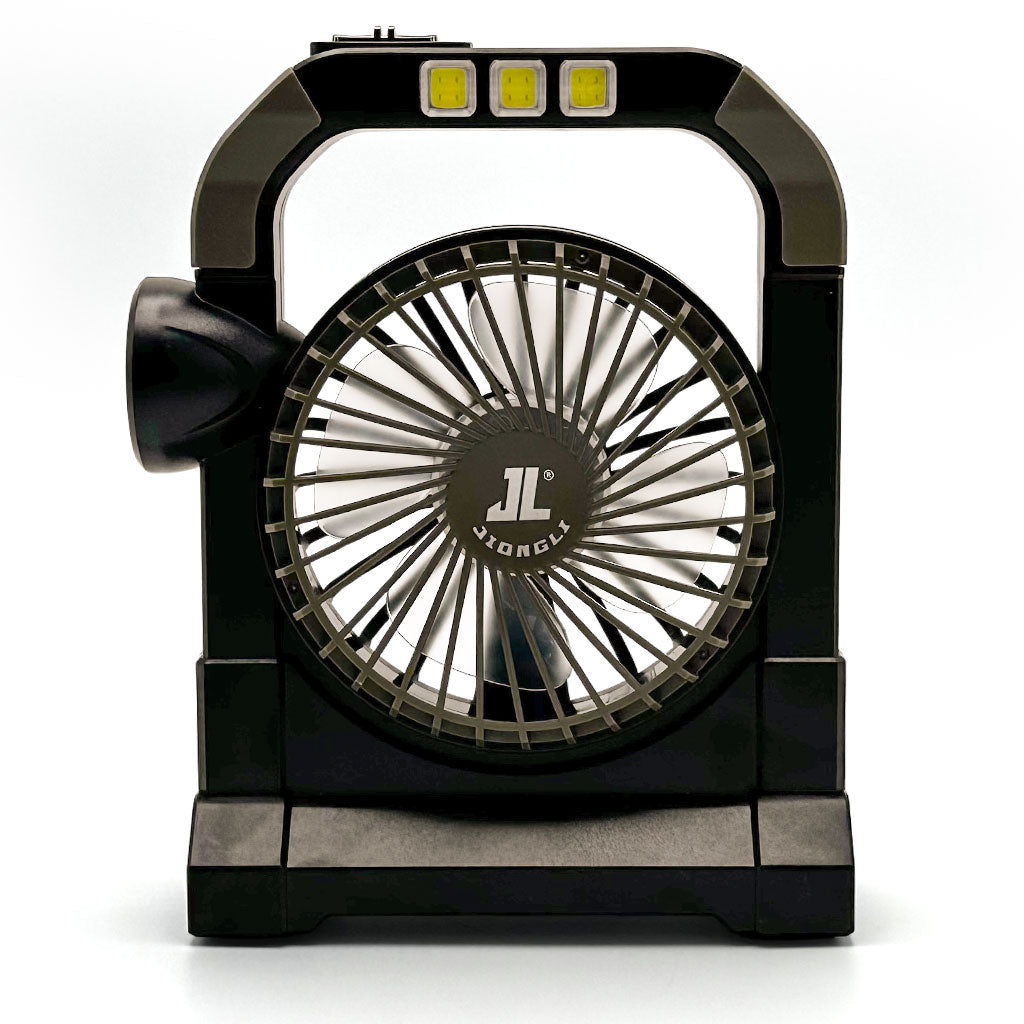 Ventilateur portable rechargeable avec lampe torche JL-9522 – مروحة محمولة مع مصباح تنزوت
