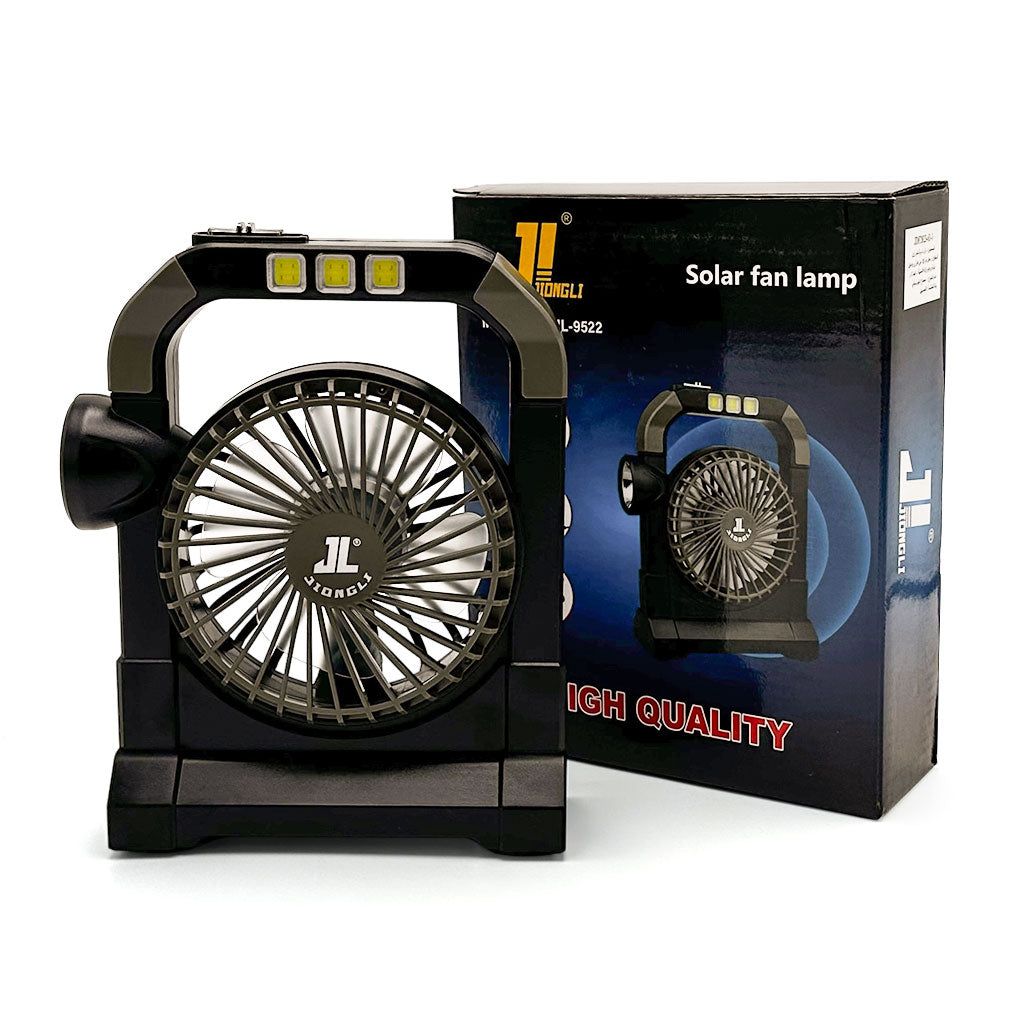 Ventilateur portable rechargeable avec lampe torche JL-9522 – مروحة محمولة مع مصباح تنزوت