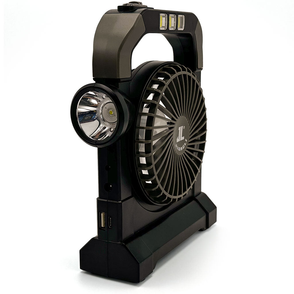 Ventilateur portable rechargeable avec lampe torche JL-9522 – مروحة محمولة مع مصباح تنزوت