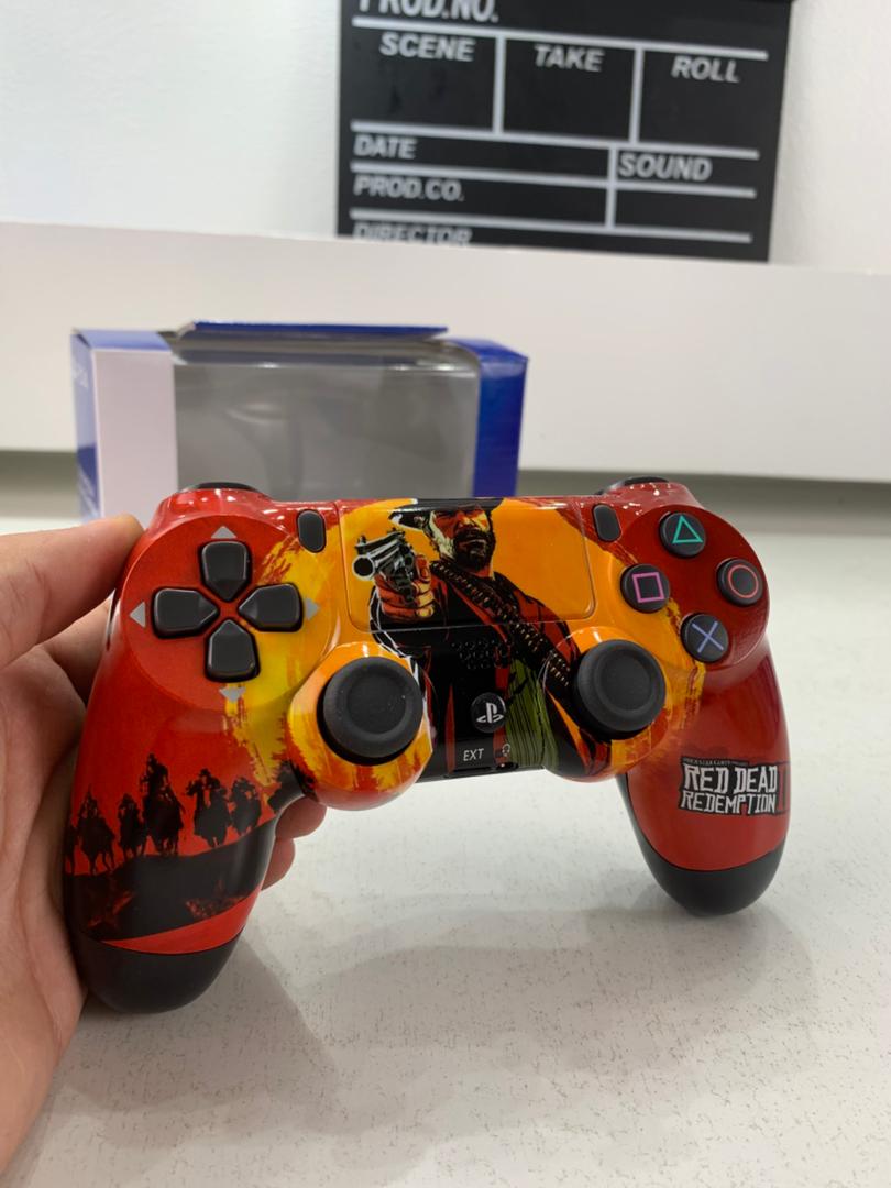 SONY DualShock Manette PS4 Sans Fil, Batterie Rechargeable (High Copy) – Edition Read Dead Redemption 2 تنزوت