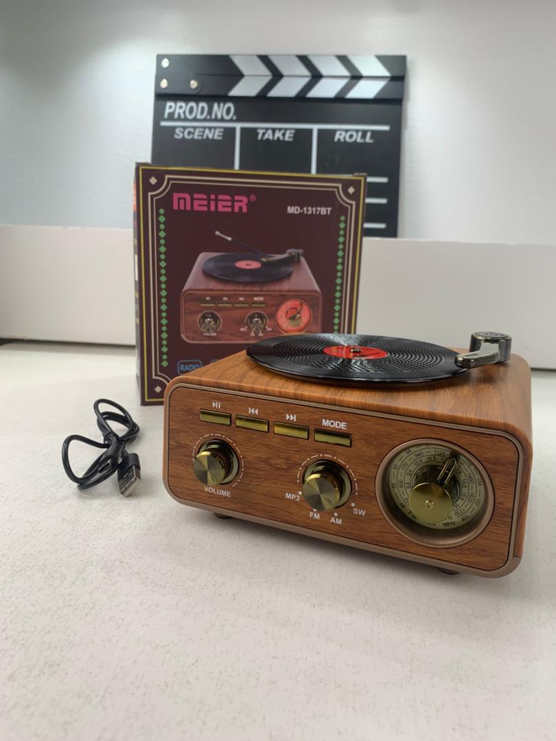 Haut Parleur et Radio tourne-disque vintage Bluetooth Sans Fil – مكبر صوت بلوتوث على شكل راديو تنزوت