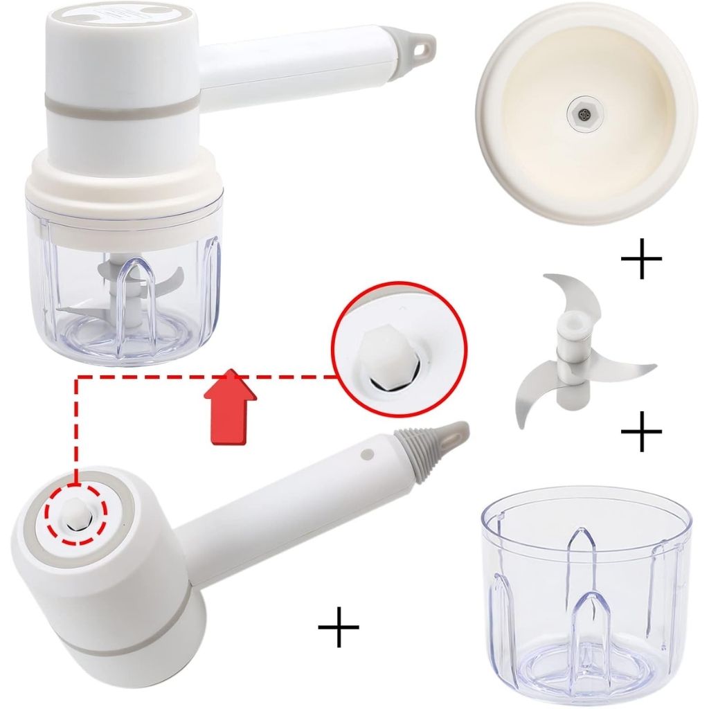 Batteur de Cuisine 6en1 Multifonction avec Plusieurs Têtes – جهاز تحضير الطعام وفرشاة تنظيف تنزوت