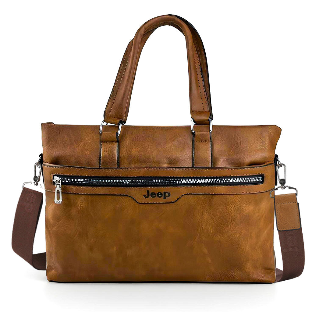 Cartable Homme en Simili Cuir Design Élégant Jeep 180551-12 Noir – حقيبة جلدية لون أسود تنزوت