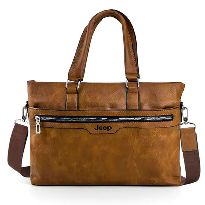 Cartable Homme en Simili Cuir Design Élégant Jeep 180551-12 Marron Foncé – حقيبة جلدية لون بني داكن تنزوت
