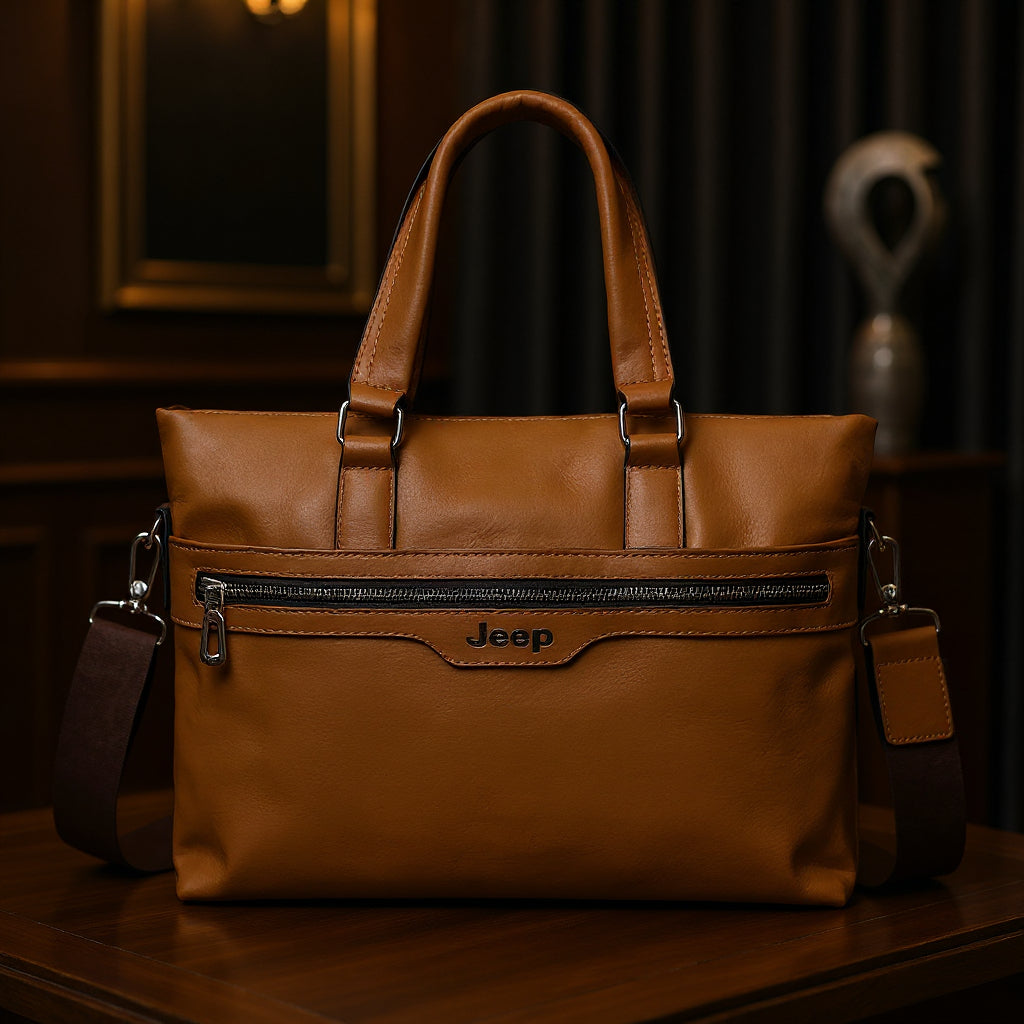 Cartable Homme en Simili Cuir Design Élégant Jeep 180551-12 Noir – حقيبة جلدية لون أسود تنزوت