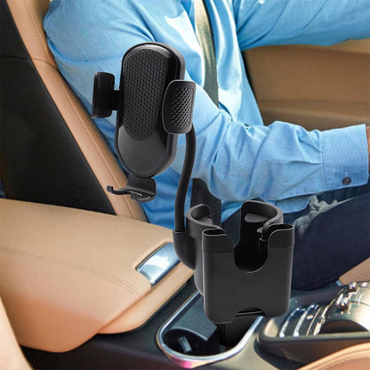 Support de téléphone pour voiture avec porte-gobelet rotation à 360° - حامل هواتف وأكواب في السيارة - تنزوت