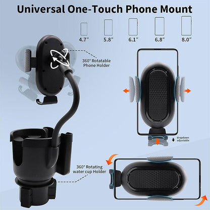 Support de téléphone pour voiture avec porte-gobelet rotation à 360° - حامل هواتف وأكواب في السيارة - تنزوت