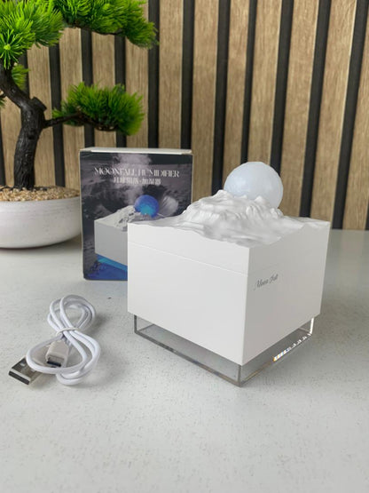 Humidificateur Cube 300 ml avec Veilleuse de Lune Colorée – معطر جو في الغرفة تنزوت