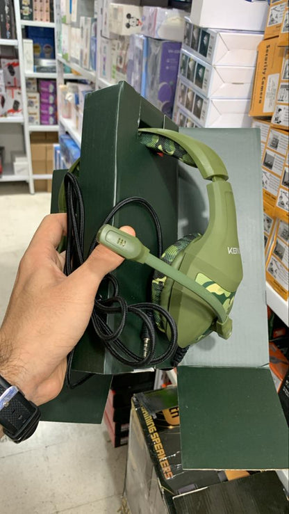 Konix Mythics Casque gaming filaire PS-400 pour console Haut-parleurs 40 mm - Microphone - Motif camouflage vert kaki - تنزوت