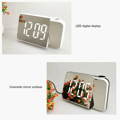 Réveil numérique intelligent avec projecteur 180° TempéRature USB , Snooze DS-8590L - تنزوت