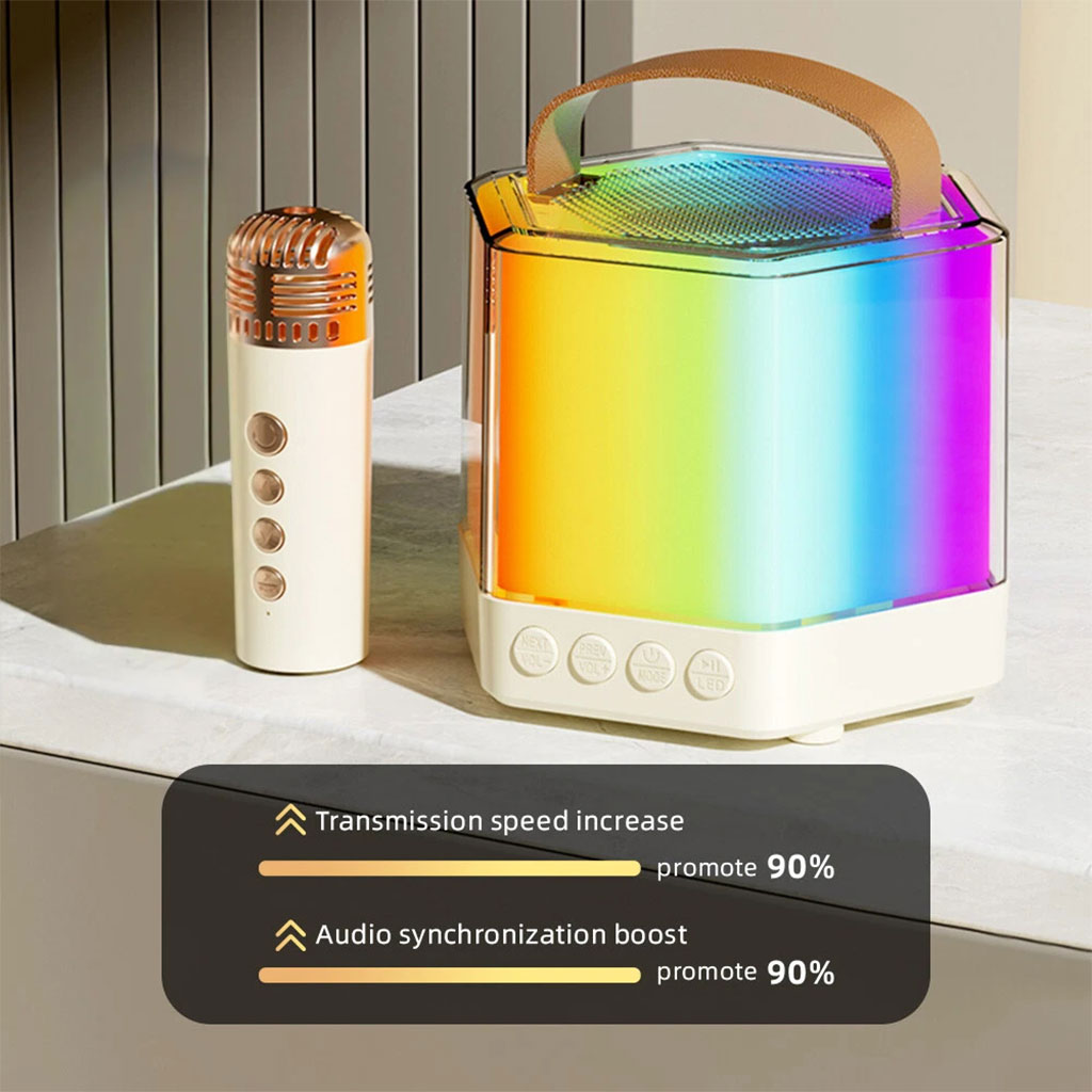 Enceinte Karaoké avec éclairage RVB et microphones sans fil – مكبر صوت كاريوكي تنزوت