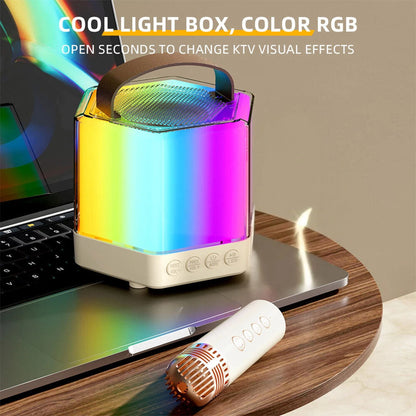 Enceinte Karaoké avec éclairage RVB et microphones sans fil – مكبر صوت كاريوكي تنزوت