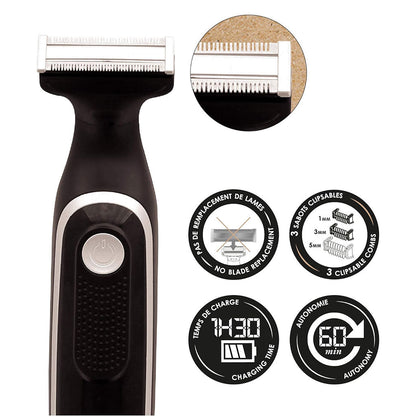 Kit Barbe Tondeuse Hybride, Ciseaux Barbe et Moustache, Peigne Sculptant - Pochette Barb'Xpert تنزوت