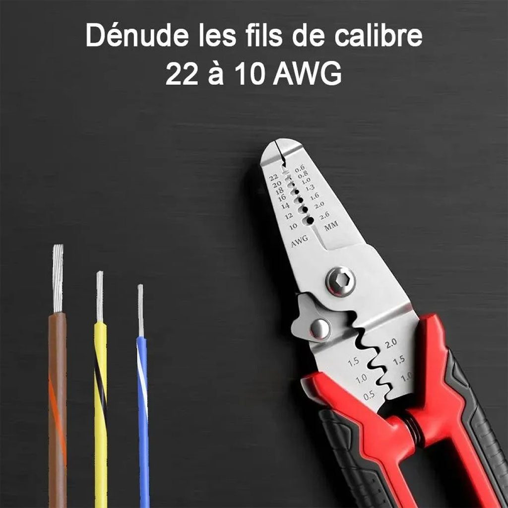 Coffret de sertissage 3en1 avec cosses 22-10 AWG – 170 pièces pour l’électricien - تنزوت