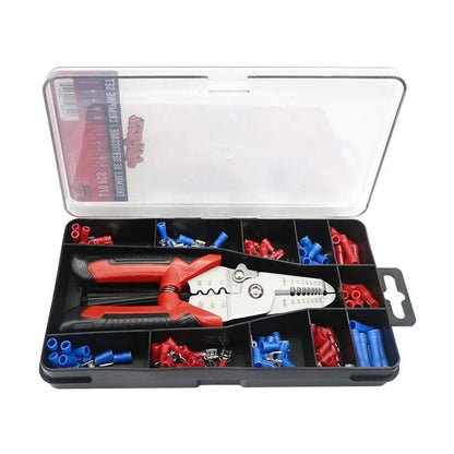 Coffret de sertissage 3en1 avec cosses 22-10 AWG – 170 pièces pour l’électricien - تنزوت