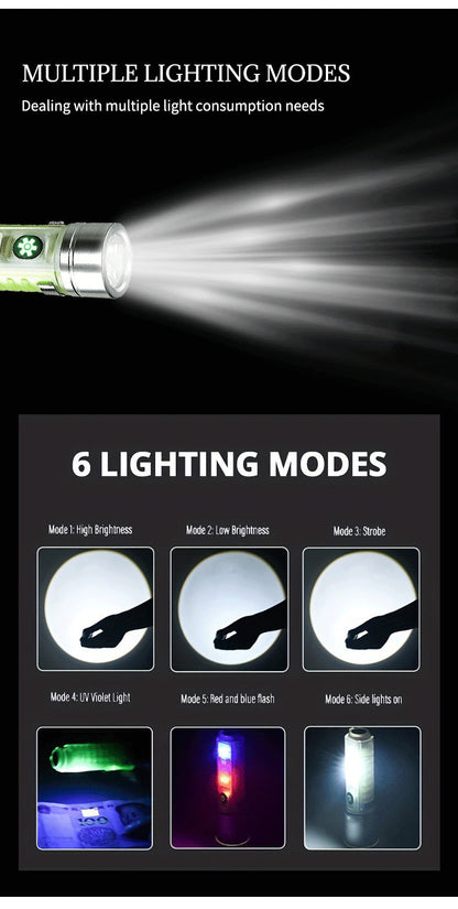 Mini lampe de poche LED multifonction super lumineuse avec aimant تنزوت