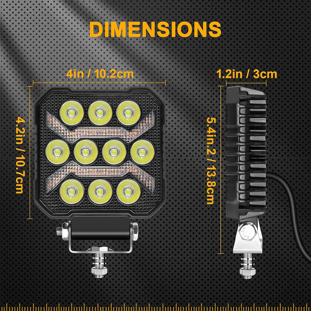 Phare LED Anti-brouillard 1PCS avec 5 Modes d’éclairage 12V-24V IP68 étanche – مصباح عالي السطوع للسيارات والدراجات النارية تنزوت