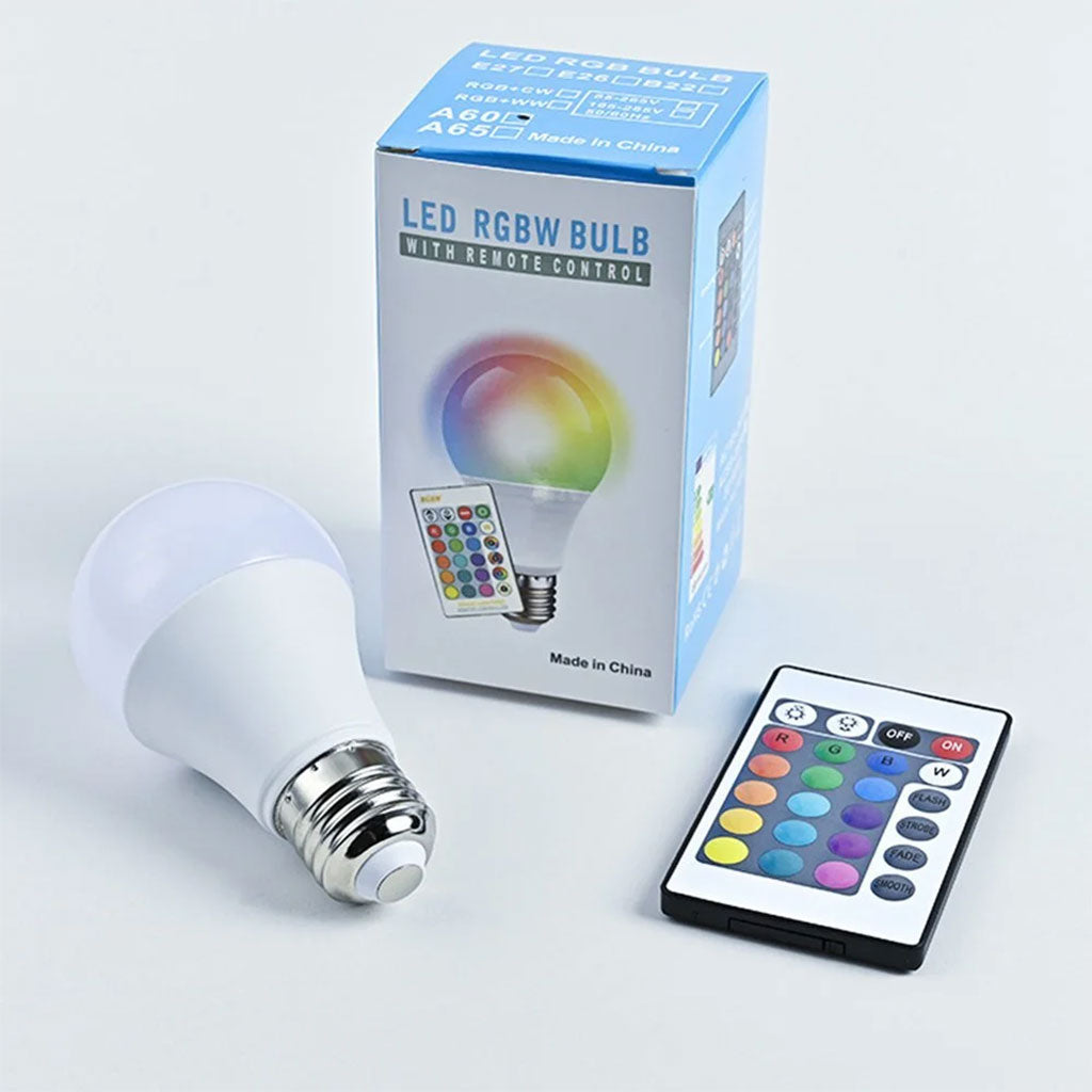 Ampoule LED RGBW E27 à intensité variable 16 couleurs – مصباح بأضواء ملونة - تنزوت