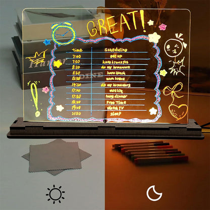 Tableau à Dessin LED coloré avec 4 stylos et Support 30x20cm – لوحة مضيئة للرسم والتلوين - تنزوت