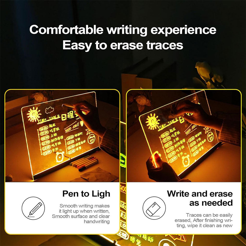 Tableau à Dessin LED coloré avec 4 stylos et Support 30x20cm – لوحة مضيئة للرسم والتلوين - تنزوت