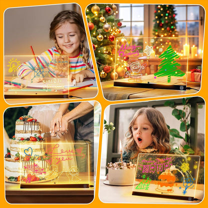 Tableau à Dessin LED coloré avec 4 stylos et Support 30x20cm – لوحة مضيئة للرسم والتلوين - تنزوت