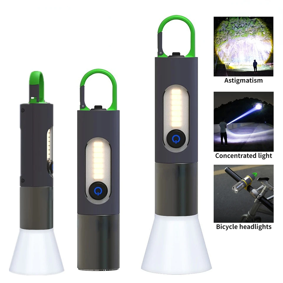Lampe de poche LED zoomable 4 modes, Rechargeables 1800mAh تنزوت