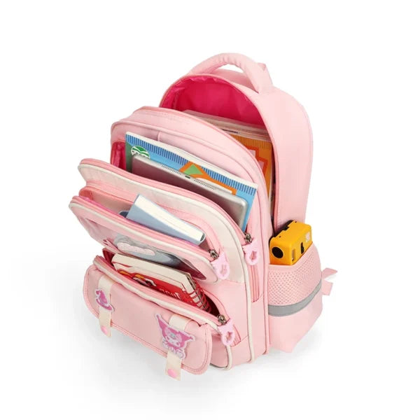Sac à Dos Enfant Ludique avec Plusieurs Compartiment et un Peluche LM-5122 Rose – حقيبة ظهر للأطفال وردي تنزوت