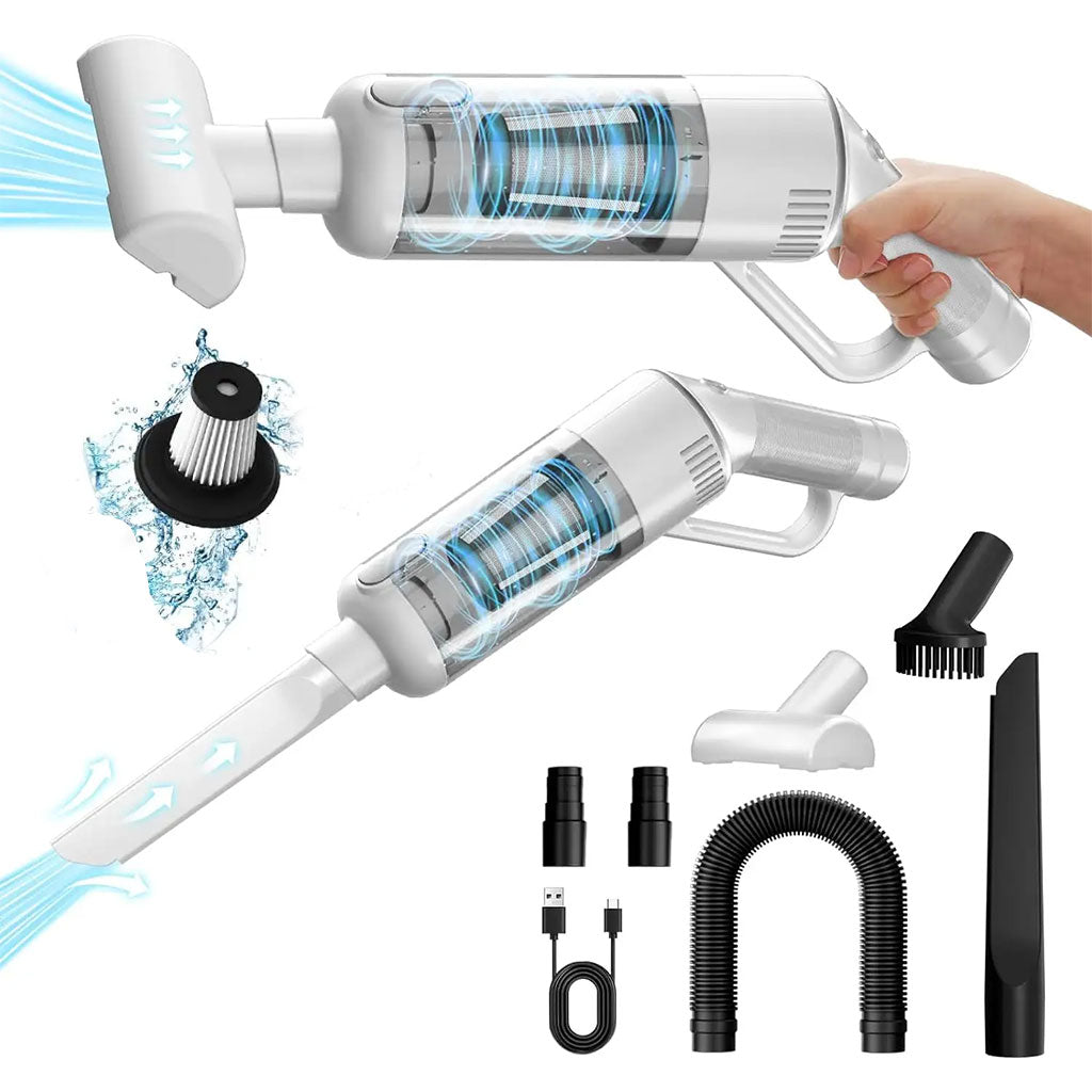 Aspirateur sans Fil Portable avec 4 Têtes Accessoires 9000Pa – مكنسة كهربائية محمولة - تنزوت