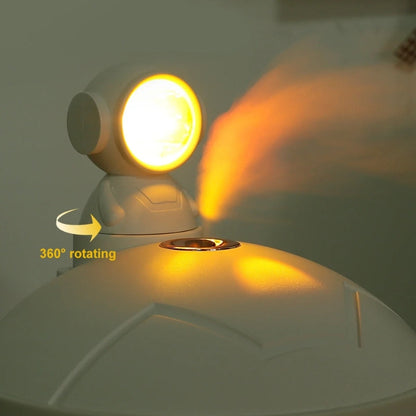 Lampe de coucher de soleil d'astronaute et humidificateur d'air sans fil, diffuseur à batterie Rechargeable1200mAh - تنزوت