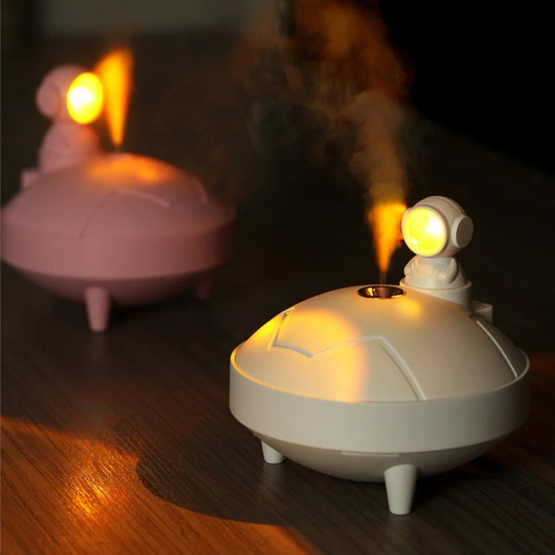 Lampe de coucher de soleil d'astronaute et humidificateur d'air sans fil, diffuseur à batterie Rechargeable1200mAh - تنزوت