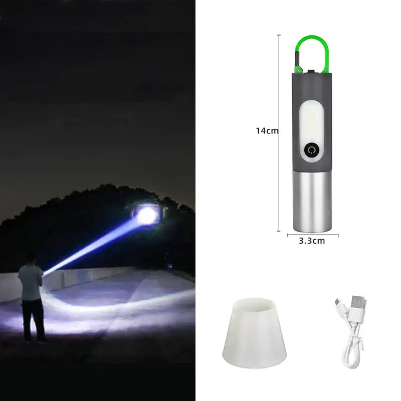 Lampe de poche LED zoomable 4 modes, Rechargeables 1800mAh تنزوت