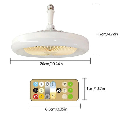 Lampe et Ventilateur de plafond silencieux avec télécommande 30W 220V تنزوت