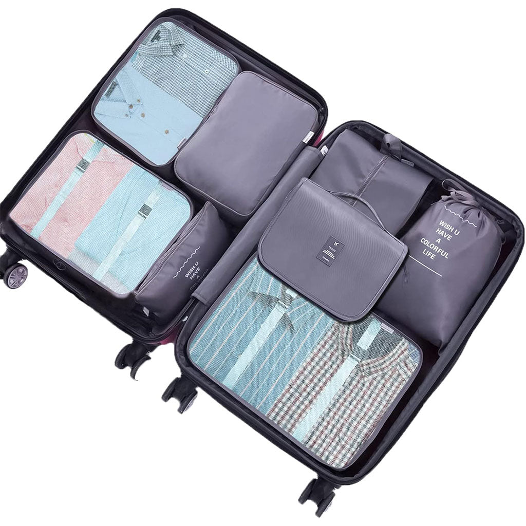 Organisateur Valise 8pcs Sac Rangement et Les Essentiels du Voyage تنزوت