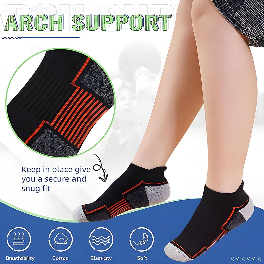 Chaussettes de Sport à la Cheville Antidérapant Orange – جوارب رياضية غير قابلة للإنزلاق تنزوت