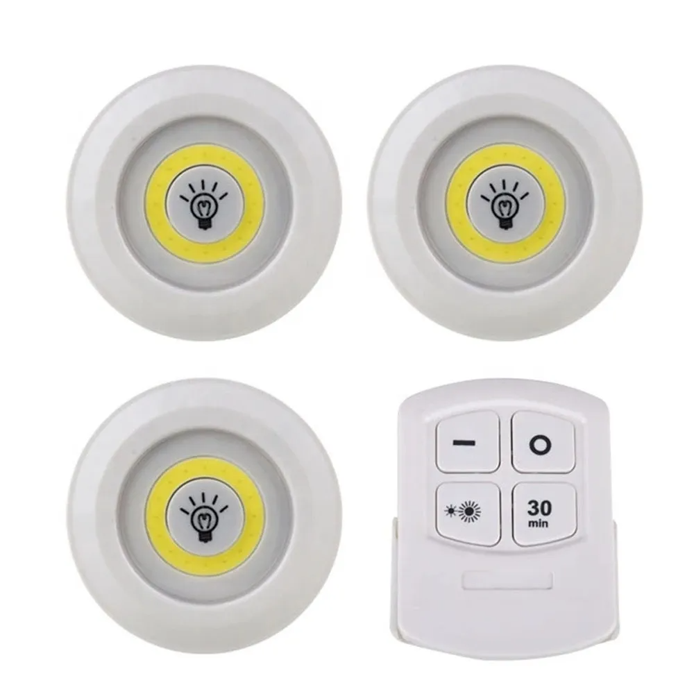 Kit de 3 lampes Led sans fil avec télécommande تنزوت