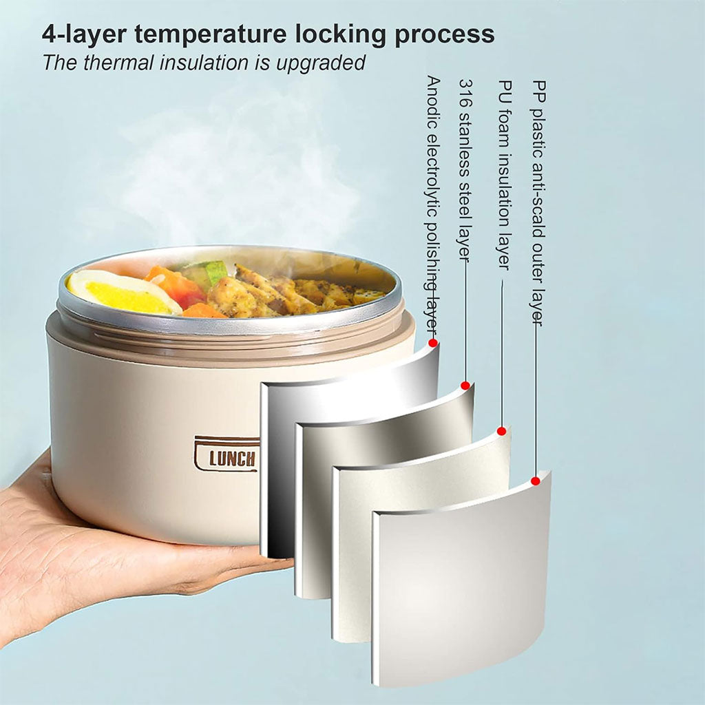 Lunch Box 4 étage avec Sac Isotherme Isolant – حافظة طعام حرارية 4 طبقات قابلة للاستخدام في الميكروويف تنزوت