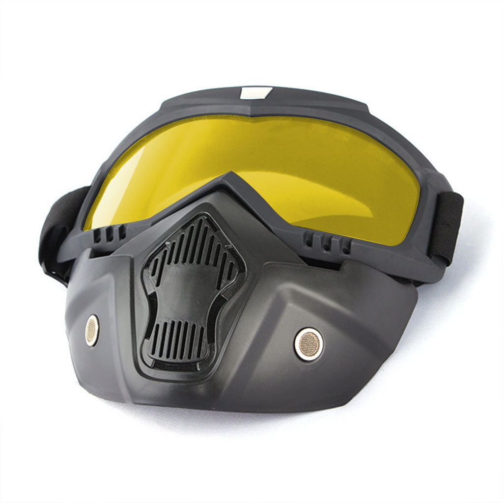 Casque Moto avec Lunettes Amovibles Coloré Anti-Bouée - تنزوت