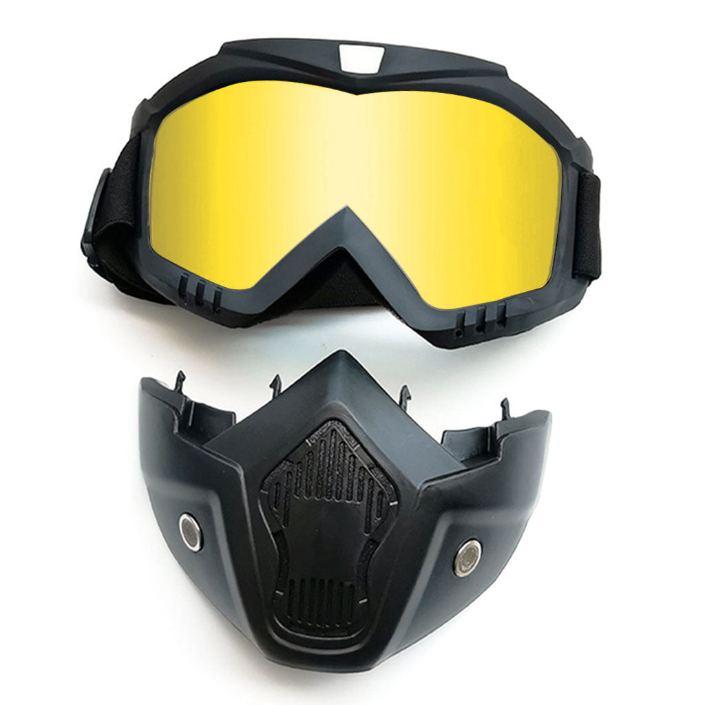 Casque Moto avec Lunettes Amovibles Coloré Anti-Bouée - تنزوت